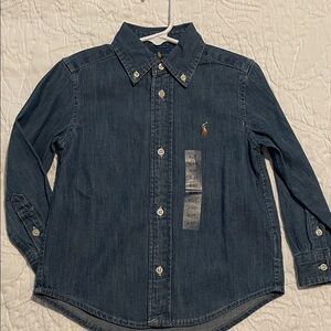 Polo by Ralph Lauren Kids Dark Blue Button Down Shirt